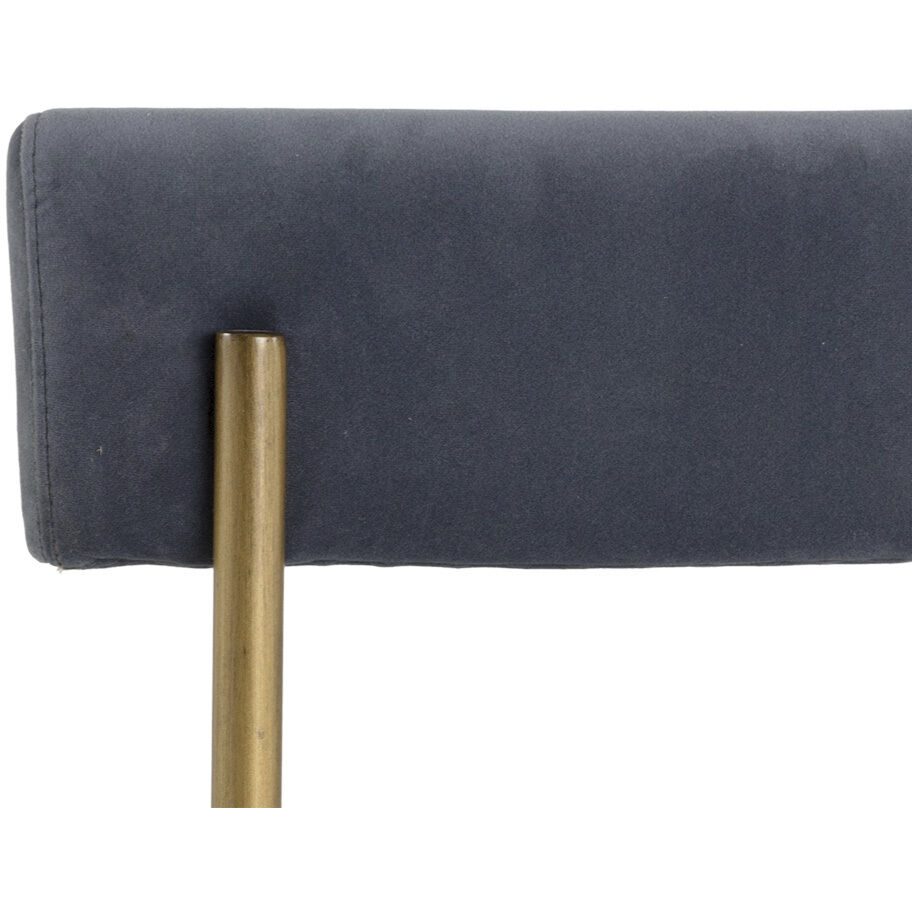 Seneca Antique Brass / Velvet Slate Dining Chair, Set Of 2